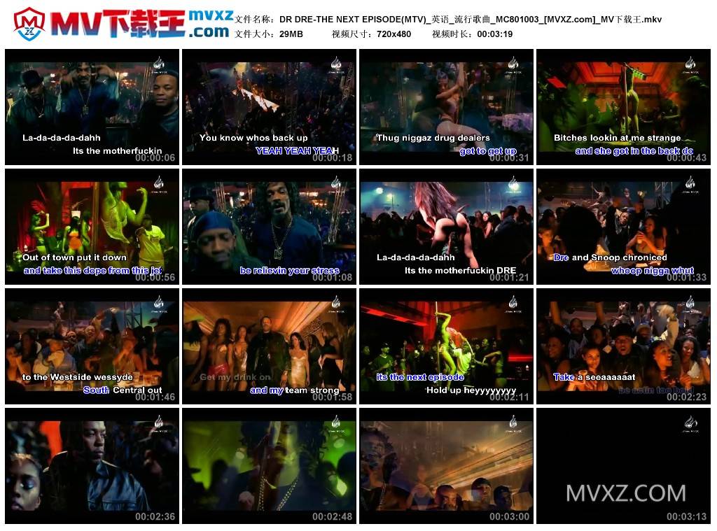 DR DRE-THE NEXT EPISODE(MTV)_英语_流行歌曲_MC801003